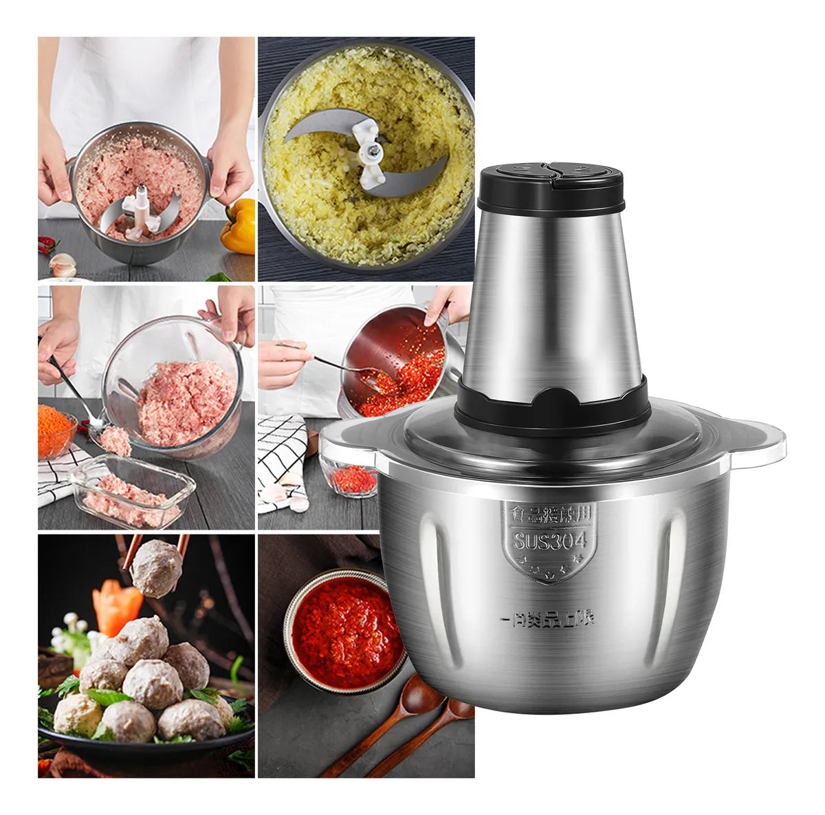 Picadora Electrica de carne y verduras 2 litros - Alta potencia